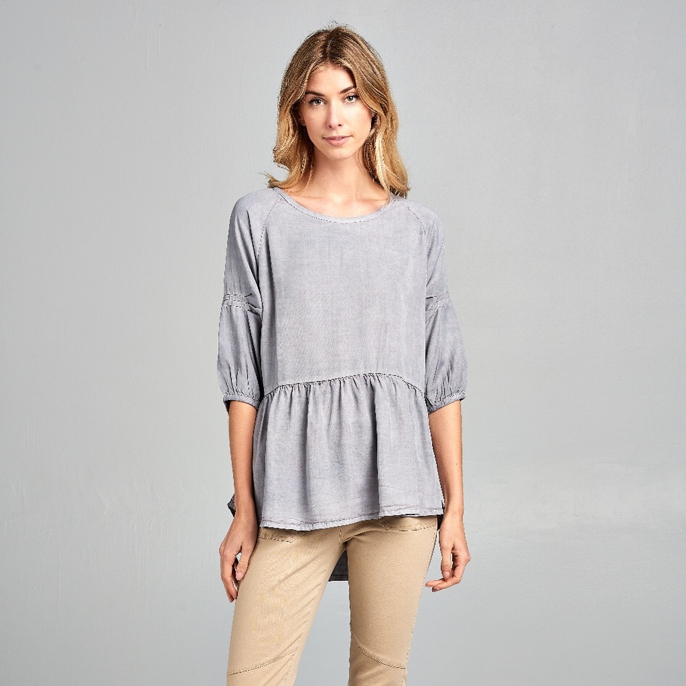 Tencel Peplum Hem Top